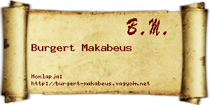 Burgert Makabeus névjegykártya